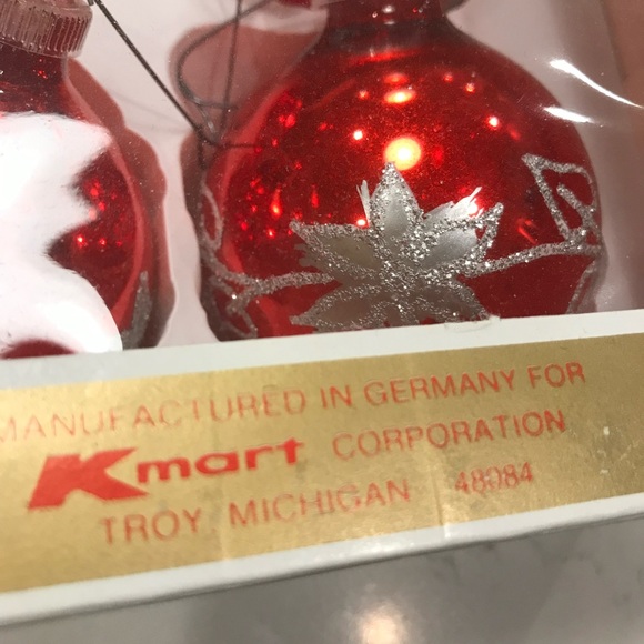 Vintage 3 Boxes Red and Blue Mercury Glass Christmas Ornaments - Picture 10 of 13